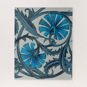Blaue antike Blumenkunst rustikale Fliesendekorati
