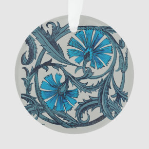 Blaue antike Blumenkunst rustikale Fliesendekorati Ornament