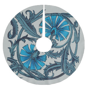 Blaue antike Blumenkunst rustikale Fliesendekorati Polyester Weihnachtsbaumdecke