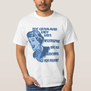 Blaue Apostrophe für Possessives T - Shirts
