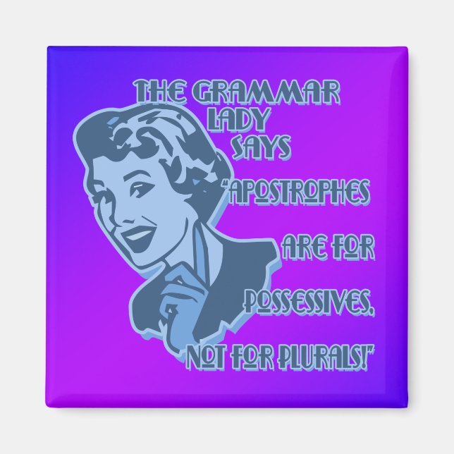 Blaue Apostrophen Magnete Magnet (Vorne)