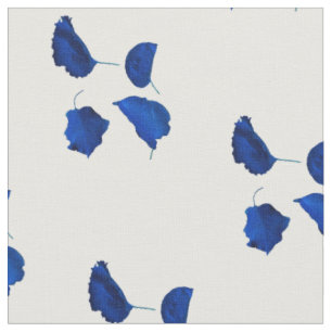 Blaue Aprikosenblätter-Muster Stoff