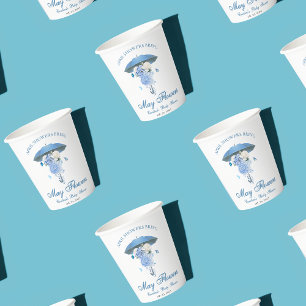 Blaue Aprilschaus bringen Babyshowers im Mai Pappbecher