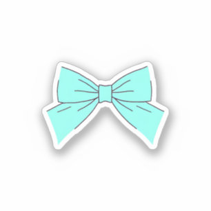 Blaue Aqua-Schleife Aufkleber