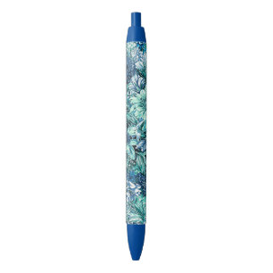 Blaue Aquamarin Garden Blume Muster Kugelschreiber