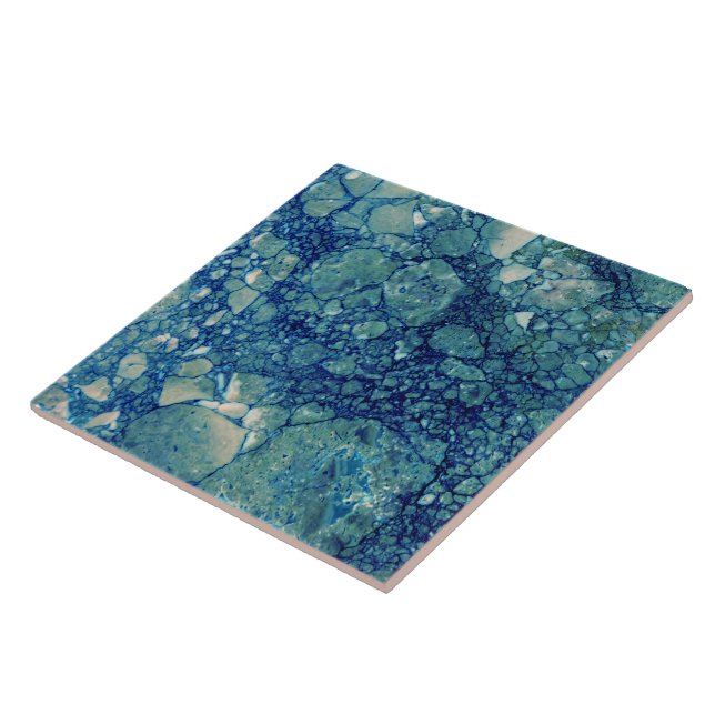 Blaue Aquamarin grüne Marmorstruktur Fliese (Seite)