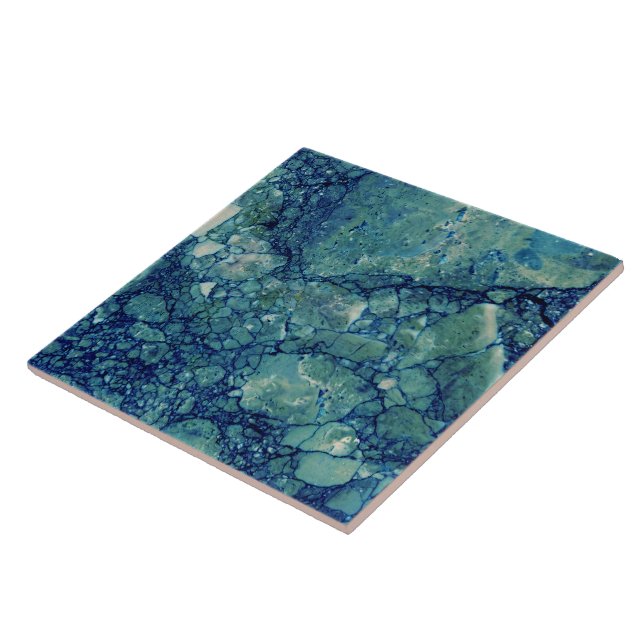Blaue Aquamarin grüne Marmorstruktur Fliese (Seite)