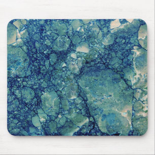 Blaue Aquamarin grüne Marmorstruktur Mousepad