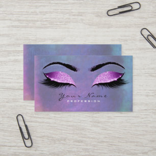 Blaue Aquamarin rosa Beauty Lashes Makeuyes Glitze Visitenkarte