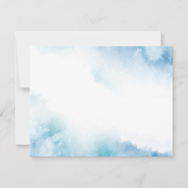 Blaue Aquamarine Farbe Abstrakter Rahmen Mitteilungskarte (Vorderseite)