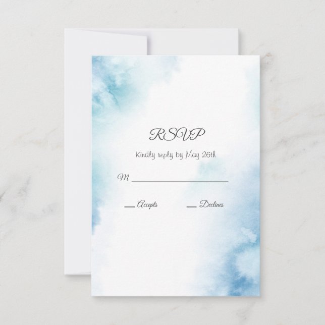 Blaue Aquamarine Farbe Abstrakter Rahmen RSVP Karte (Vorderseite)