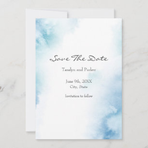 Blaue Aquamarine Farbe Abstrakter Rahmen Save The Date