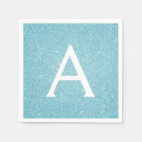 Blaue Aquamarine Glitzer und Sparkle Monogram zum