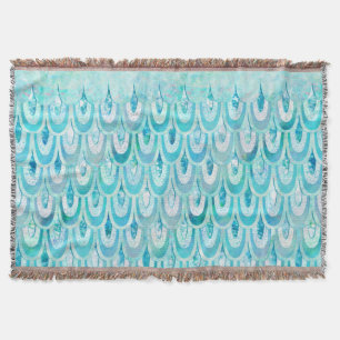 Blaue Aquamarine Shiny-Meerjungenskala Decke