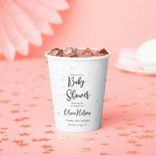 Blaue Aquarell-Baby-Party, Oh Boy Baby-Party Pappbecher