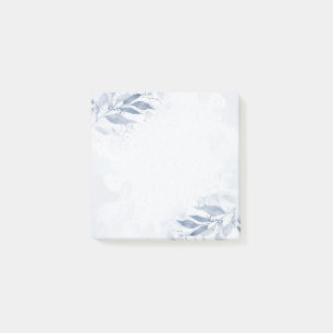 Blaue Aquarell-Blumen-Blatt Botanische Hochzeit Post-it Klebezettel