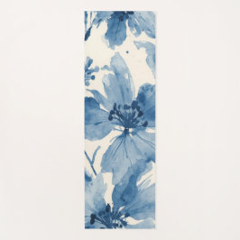 Blaue Aquarell-Blumen Botanisch Whimsical Yogamatte
