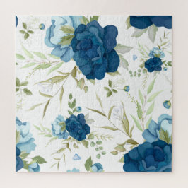 Blaue Aquarell-Blumen-Nahtlos-Muster