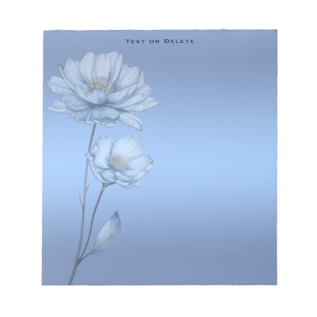 Blaue Aquarell-Blumen-Notizblock Notizblock (Vorderseite)