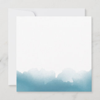 Blaue Aquarell-Einladung zur Hochzeit im Quadrat Einladung