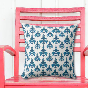 Blaue Aquarell-Französisch-Toile-Muster Kissen