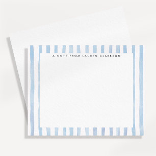 Blaue Aquarell-Gestreifte Korrespondenzkarte Einladung