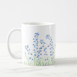 Blaue Aquarell-Glockenblumen, Blumengarten aus Hol Kaffeetasse