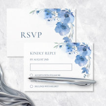 Blaue Aquarell-Hochzeit