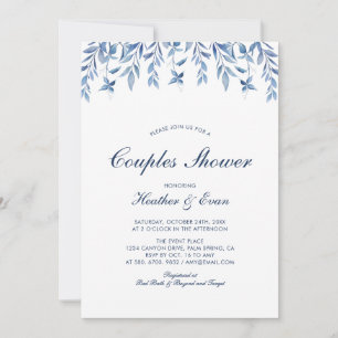 Blaue Aquarell-Hochzeitspaare Brause-Einladung Einladung
