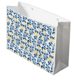 Blaue Aquarell-Limette Große Geschenktüte