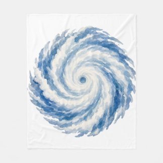 Blaue Aquarell-Ozean-Sturm-Swirle – Abstrakt Fleecedecke