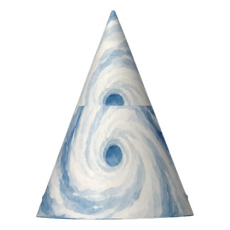 Blaue Aquarell-Ozean-Sturm-Swirle – Abstrakt Partyhütchen