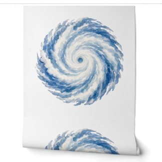 Blaue Aquarell-Ozean-Sturm-Swirle – Abstrakt Tapete