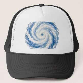 Blaue Aquarell-Ozean-Sturm-Swirle – Abstrakt Truckerkappe