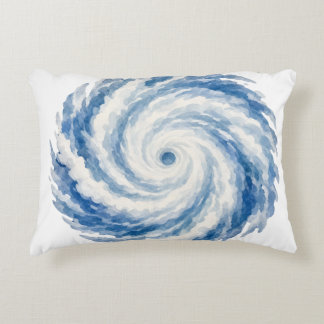 Blaue Aquarell-Ozean-Sturm-Swirle – Abstrakte Naut Dekokissen