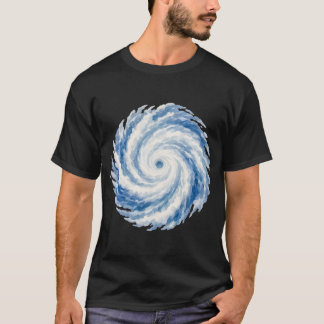 Blaue Aquarell-Ozean-Sturm-Swirle – Abstrakte Naut T-Shirt