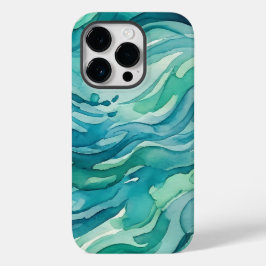 Blaue Aquarell-Ozeanwellen Case-Mate iPhone 14 Pro Hülle