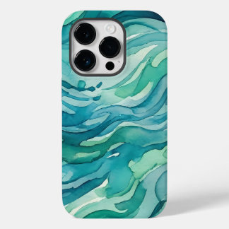Blaue Aquarell-Ozeanwellen Case-Mate iPhone 14 Pro Hülle