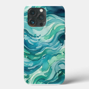 Blaue Aquarell-Ozeanwellen Case-Mate iPhone Hülle