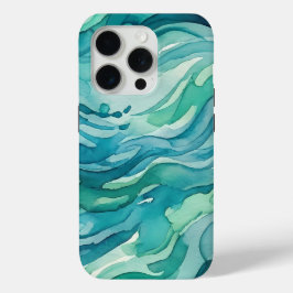 Blaue Aquarell-Ozeanwellen Case-Mate iPhone Hülle