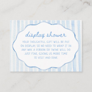 Blaue Aquarell-Streifen Display-Dusche Begleitkarte