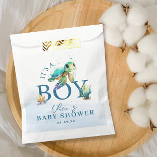 Blaue Aquarell-Unterwasser-Baby-Party Geschenktütchen