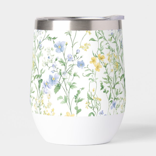 Blaue Aquarell-Wildblume (Links)
