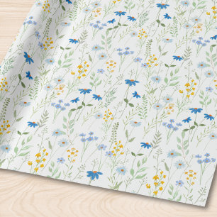 Blaue Aquarell-Wildblume Geschenkpapier