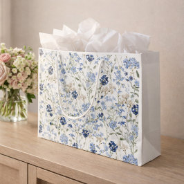 Blaue Aquarell-Wildblume Große Geschenktüte