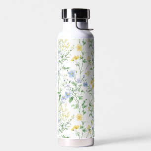 Blaue Aquarell-Wildblume Trinkflasche