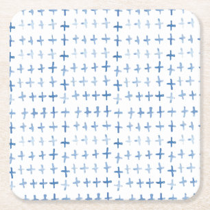 Blaue Aquarellbilder Rechteckiger Pappuntersetzer