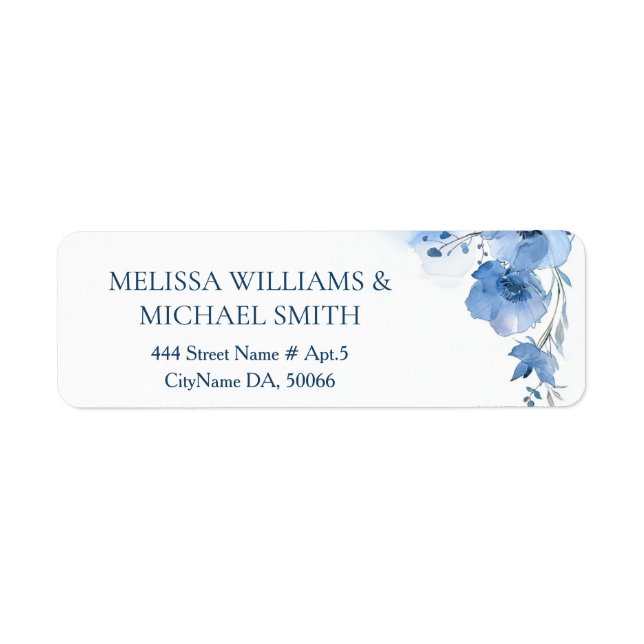 Blaue Aquarellblume |  Hochzeit (Vorne)