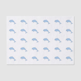 Blaue Aquarelldelphine Seidenpapier