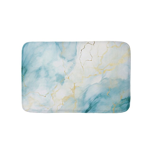 Blaue Aquarellfarbe Badematte (Vorderseite)